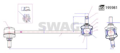 Тяга / стойка, стабилизатор SWAG 33 11 1936