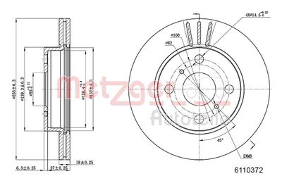 Тормозной диск METZGER 6110372