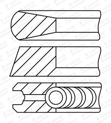 Комплект поршневых колец GOETZE ENGINE 08-521300-00