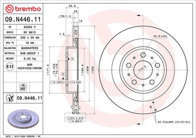 Bremžu diski BREMBO 09.N446.11