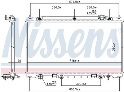 Радиатор, охлаждение двигателя NISSENS 686805