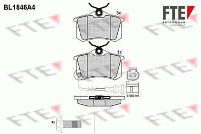 Bremžu uzliku kompl., Disku bremzes FTE 9010426