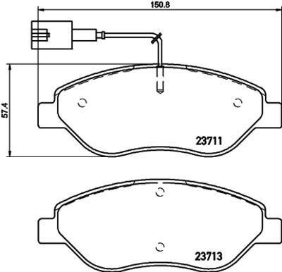 Bremžu uzliku kompl., Disku bremzes HELLA PAGID 8DB 355 020-561