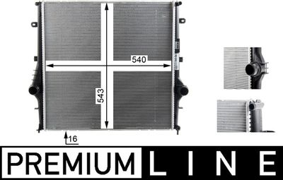 Радиатор, охлаждение двигателя MAHLE CR 1608 000P