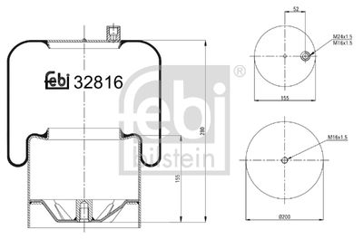 Pneimoatsperes spilvens, Pneimopiekare FEBI BILSTEIN 32816
