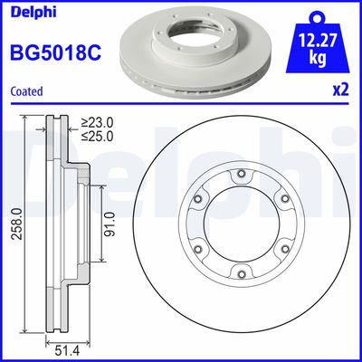 Bremžu diski DELPHI BG5018C