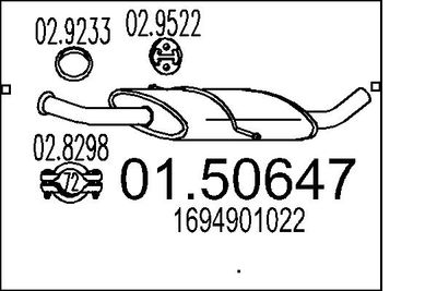 Средний глушитель выхлопных газов MTS 01.50647