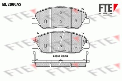 Комплект тормозных колодок, дисковый тормоз FTE 9010643