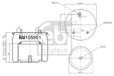 Pneimoatsperes spilvens, Pneimopiekare FEBI BILSTEIN 105951