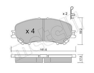 Bremžu uzliku kompl., Disku bremzes METELLI 22-1010-1