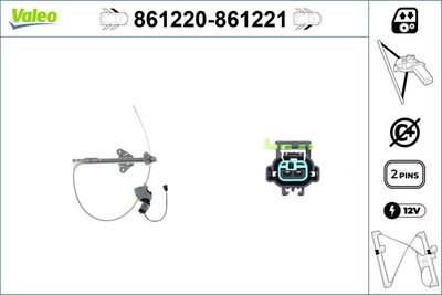 Stikla pacelšanas mehānisms VALEO 861220