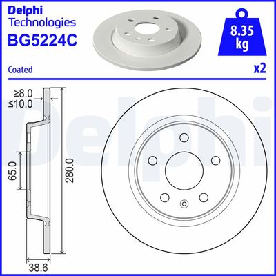 Bremžu diski DELPHI BG5224C