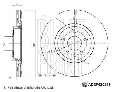 Тормозной диск BLUE PRINT ADBP430229