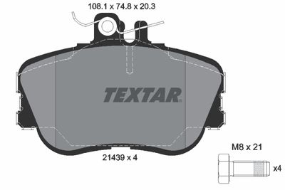 Комплект тормозных колодок, дисковый тормоз TEXTAR 2143905