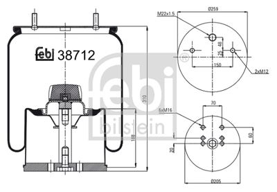 Pneimoatsperes spilvens, Pneimopiekare FEBI BILSTEIN 38712
