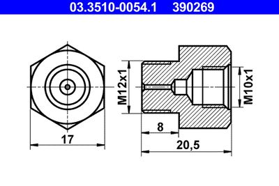 Адаптер, трубопровод тормозного привода ATE 03.3510-0054.1