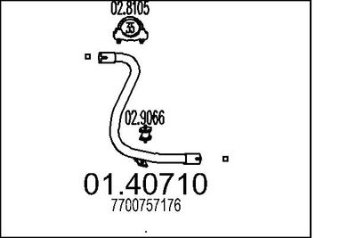 Труба выхлопного газа MTS 01.40710