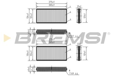 Фильтр, воздух во внутренном пространстве BREMSI FC1551