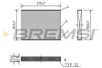 Фильтр, воздух во внутренном пространстве BREMSI FC0187