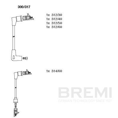 Комплект проводов зажигания BREMI 300/317