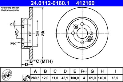Тормозной диск ATE 24.0112-0160.1
