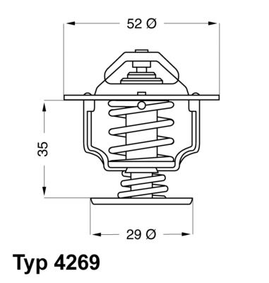 Termostats, Dzesēšanas šķidrums BorgWarner (Wahler) 4269.78D