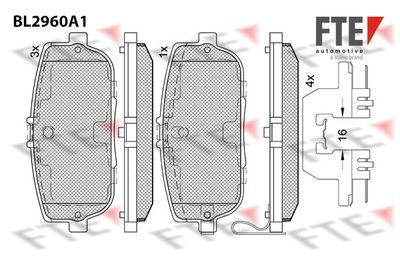 Комплект тормозных колодок, дисковый тормоз FTE 9011203
