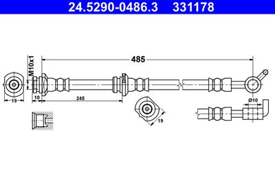 Тормозной шланг ATE 24.5290-0486.3
