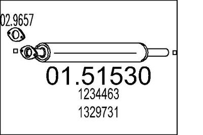 Средний глушитель выхлопных газов MTS 01.51530