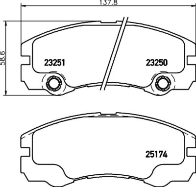 HELLA PAGID 8DB355017131 Bremžu uzliku kompl