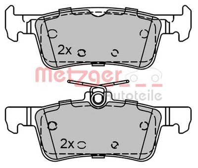 Bremžu uzliku kompl., Disku bremzes METZGER 1170810