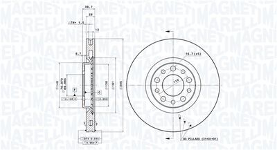 Тормозной диск MAGNETI MARELLI 360406011101