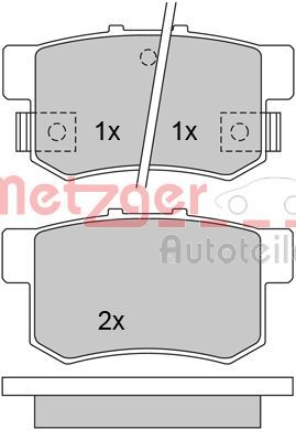 Bremžu uzliku kompl., Disku bremzes METZGER 1170213