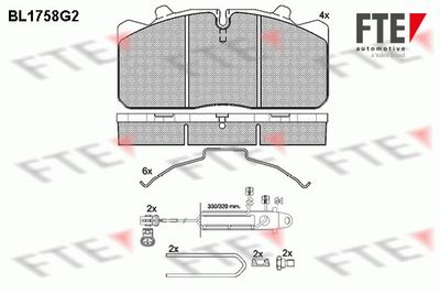 Bremžu uzliku kompl., Disku bremzes FTE 9500042
