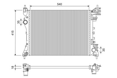 Радиатор, охлаждение двигателя VALEO 701258