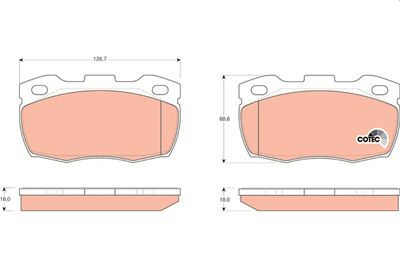Bremžu uzliku kompl., Disku bremzes TRW GDB1452
