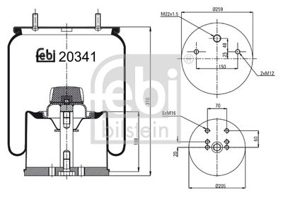 Pneimoatsperes spilvens, Pneimopiekare FEBI BILSTEIN 20341