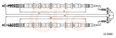 Тросик, cтояночный тормоз COFLE 11.5864