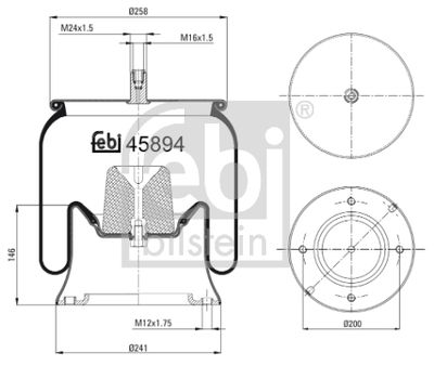 Pneimoatsperes spilvens, Pneimopiekare FEBI BILSTEIN 45894