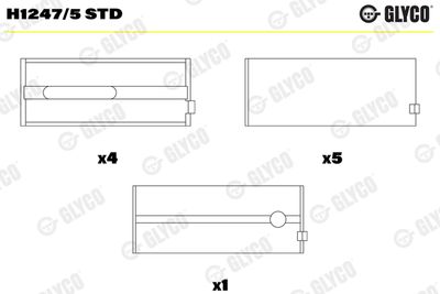 Подшипник коленвала GLYCO H1247/5 STD