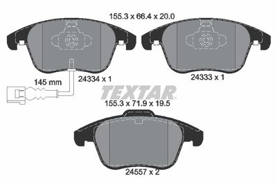 Bremžu uzliku kompl., Disku bremzes TEXTAR 2433401