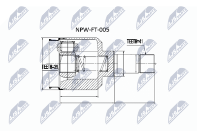 Šarnīru komplekts, Piedziņas vārpsta NTY NPW-FT-005