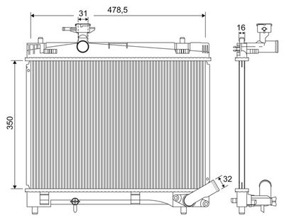 Радиатор, охлаждение двигателя VALEO 701216