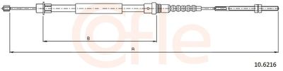 Тросик, cтояночный тормоз COFLE 10.6216