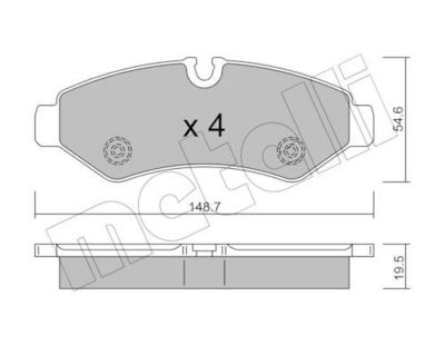 Bremžu uzliku kompl., Disku bremzes METELLI 22-1275-0