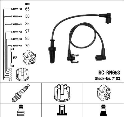 Augstsprieguma vadu komplekts NGK 7183