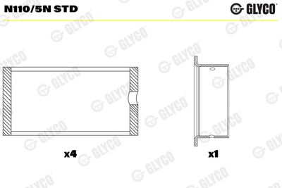 Подшипник распредвала GLYCO N110/5N STD