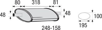 Vidējais izpl. gāzu trokšņa slāpētājs, Universāls BOSAL 248-158