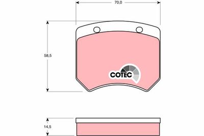 Bremžu uzliku kompl., Disku bremzes TRW GDB973
