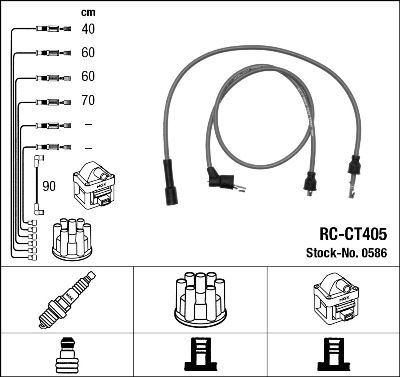 Augstsprieguma vadu komplekts NGK 0586